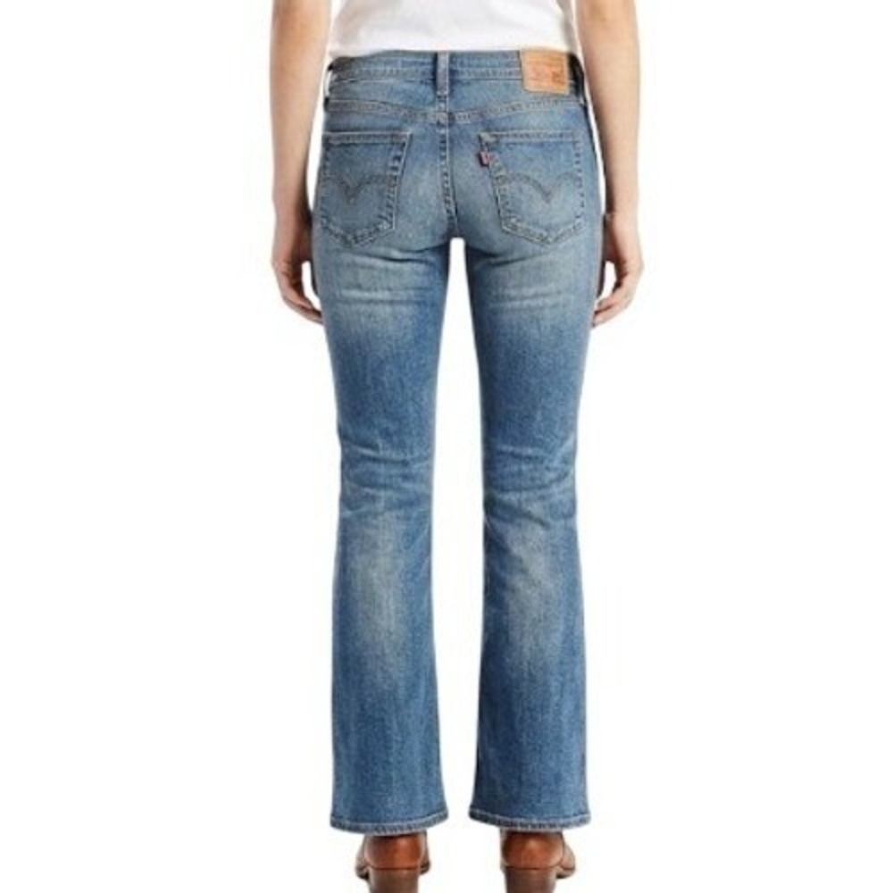 Levi's 525 Nouveau Low Boot Cut Jeans Women 34x29 Medium Wash Blue Stretch Y2K